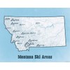 Montana Ski Resorts Map 11x14 Print (White & Light Blue)