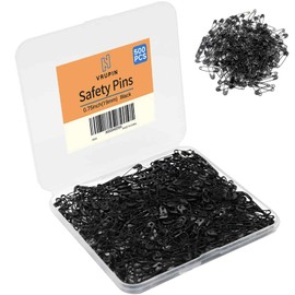 500 PCS Black Safety Pins, 0.75Inch/19mm Safety Pins Small, Rust Resistant Nickel Plated Steel Set for Crafting, Sewing, Rimming Fastening Clip Button for Garment Hang Tag, Small Safety Pins