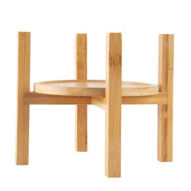 OYSIR 6.5 inch Modern Plant Stand & 5.5" Bamboo Saucer, Mid-Century Planter Holder, Plant Saucer, Round Bamboo Tray for Flower Pot, Planter Pot Tray, Prevent The Floor Wet, Not Include Planter Pot