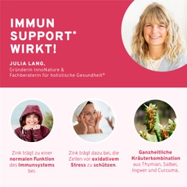 InnoNature Immune Support* Drops | Made from Ginger, Curcuma, Sage, Thyme and Natural Zinc | 50 ml, 1.7 mg Zinc per Recommended Consumption | Gluten Free, Vegan, Vegetable Based