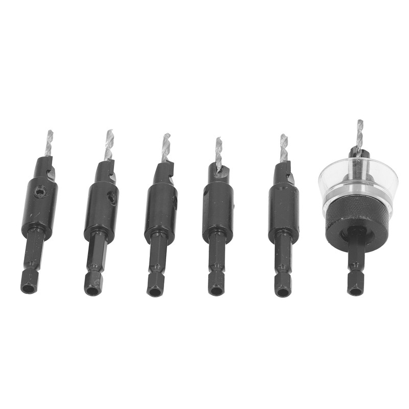 6pcs Countersink Drill Bit Set 82 Degree Chamfer 1/4 Inch