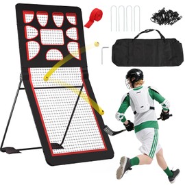 Lacrosse Rebounder for Backyard & Volleyball Rebounder with Target Net/Strap, 5 Rebound Angles,2 Sandbags and Bag,for for Lacrosse Volleyball Baseball Softball and Soccer Training