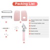 RUABIBAN for Lexus Key Fob Cover with Keychain, Pink Genuine