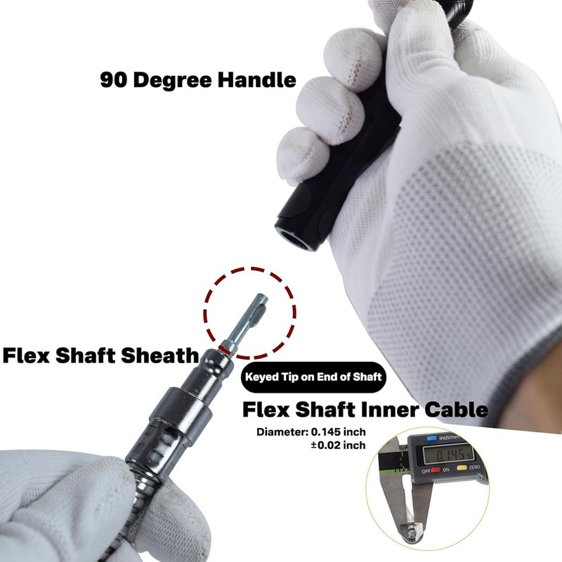 Qianly 90 Degree Flex Shaft Rotary Tool Handpiece Attachment Easy