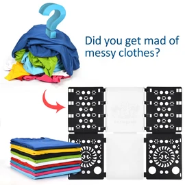 BoxLegend V3 Shirt Folding Board T Shirt Clothes Folder Durable Plastic Laundry folders Folding Boards (Black & White)