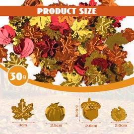 CharmBurst Approx. 150 Pieces Autumn Confetti Leaves, PVC Maple Leaf Decorative Scatters, Autumn Decoration Table Decoration, Thanksgiving Party Decoration, Colourful Autumn Leaves Scatter Decoration