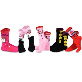 Valentine's Day Love Women's Crew Socks 5-Pack (Fun With Love)