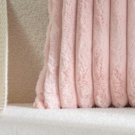 DEELAND Pack of 2,Double-Sided Faux Fur Plush Decorative Throw Pillow Covers Fuzzy Striped Soft Pillowcase Cushion Covers for Sofa Couch Bedroom（Pink 24x24 inch