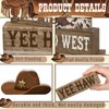 Yuntau 4 Pcs Western Tiered Tray Decorations Set Cowboy Hat