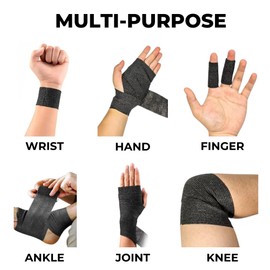 Aurum and Adorn Bandage Wrap 3 Rolls 5cm x 4.5m Bandage for Knee Wrist Ankle Sprain Sports Tape Roll Tattoo Grip Tape Vet Wrap Elastic Pet Bandages