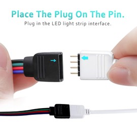 Nelyeqwo 4 Pack 6.5ft RGB Extension Cable, 2M PVC 4 Pin ATX Connector for 5050/3528 LED Strip Light, 72W 24V DC, 4 Male-to-Female Solderless Connectors, DIY Cables Kit for Indoor Use