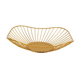 Hniuyun Gold Fruit Bowl, Metal Wire Fruit Basket for Fruit and Vegetable Storage, Minimalism Fruit Holder Stand for Kitchen Counter, Home Decor, Table Centerpiece