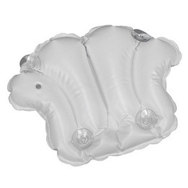 White Vinyl Shell-Shaped Spa Bath Pillow