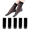 TouKingda Sheer Pop Socks for Women 5 Pairs Silky Anti-Slip