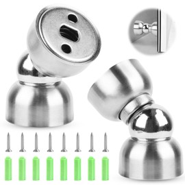 Pack of 2 Magnetic Door Stops, Stainless Steel Magnetic Door Stop, Mini Door Stopper, Magnetic Door Holder, Wall Door Stop, Outdoor Door Stopper for Bedroom, Office, Bathroom