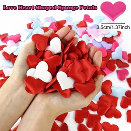 AKOAK 100 Pcs Love Heart Shaped Sponge Petals Handmade DIY Petal Birthday Table Wedding Party Supplies Decoration (Purple)