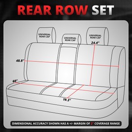 CAAP DRIVEN Sport Series Leatherette Full Set Seat Covers Universal for Cars Trucks SUV, Grey, CA-SC-Sport-Full-GY