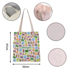 VAMSII Brazil Tote Bag Brazilians Gift Brazil Futbol Soccer Lover Gift Brazil Trip Merchandise Gift (Brazil tote)