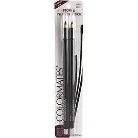 COLORMATES Duo Brow & Eyeliner Pencil - Black 2 ct (Pack of 4)