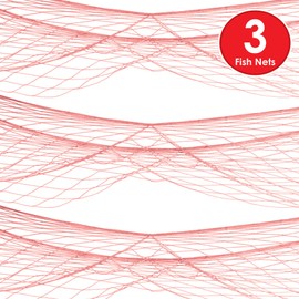 Beistle 3 Piece Novelty Fish Netting Decorations for Nautical Theme, Pirate, Hawaiian Party, Under The Sea Beach & Ocean Décor, 4' x 12', Pink