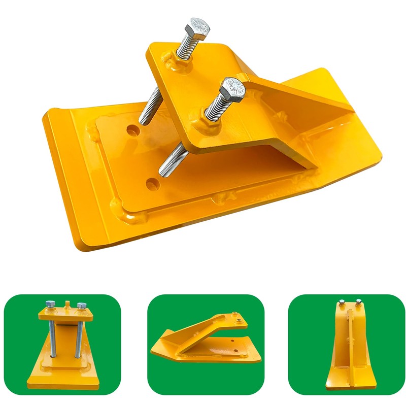 FUYEAR Tractor Bucket Protector,Ski Edge Protector,2pcs Yellow Heavy Duty Steel