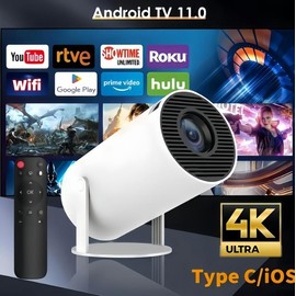 [2025 Clearance] smart Portable Projector with5G, 4K,WlFl6+,Bluetooth, Trapezoid Correction,Zoom, and Lower Noise,New Gifts Audio SpeakerHDMI