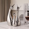 Animal Family Scandinavian Interior Ceramic Object (3, Silver)