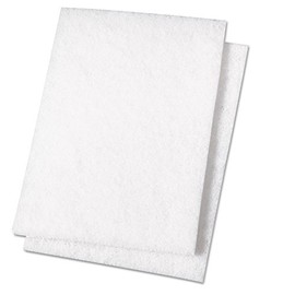 Premiere Pads PAD 198 Light Duty Scouring Pad, 9" Length by 6" Width, White (Case of 20)