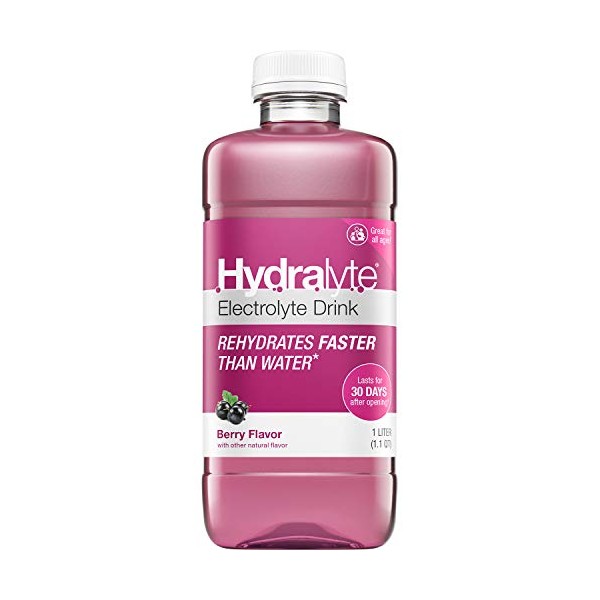 Hydralyte Electrolyte Oral Hydration Ready-to-Drink Solution, Berry, 33.8 Ounce Bottle