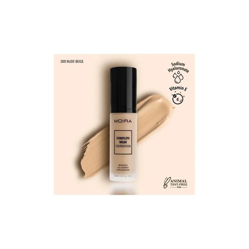 Base de maquillaje lquida Moira Complete Wear Foundation 300 nude