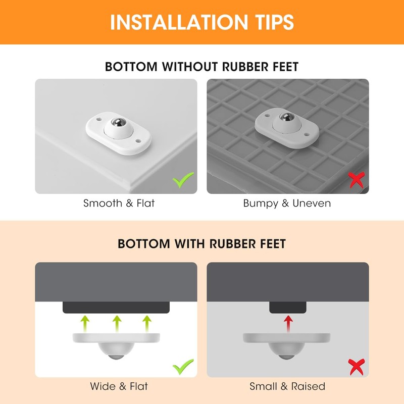 Aieve Appliance Rollers, 8 Pack Small Appliance Slider, Self Adhesive