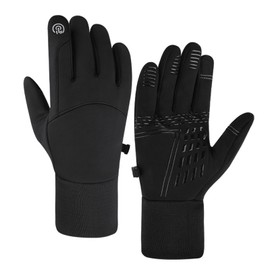 TZMFHD Waterproof Cycling Gloves, Anti Slip Thermal Gloves Men, Windproof Bike Gloves Mens, Running Gloves Winter, Black Gloves For Men Women Walking Running Driving Cycling