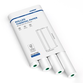 JADENS US Letter Size Quick-Dry Thermal Printer Paper 8.5''x11'', 4 Rolls, Compatible with Gloryang & JADENS PD-A4 Portable Printer
