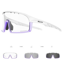 SCVCN Photochromic Cycling Glasses Sports Sunglasses Clear Men Women Bicycle MTB UV400 Protection Running Mountain Bike Baseball Biking Goggles Riding BMX Fishing Riding Golf Driving Softball 506