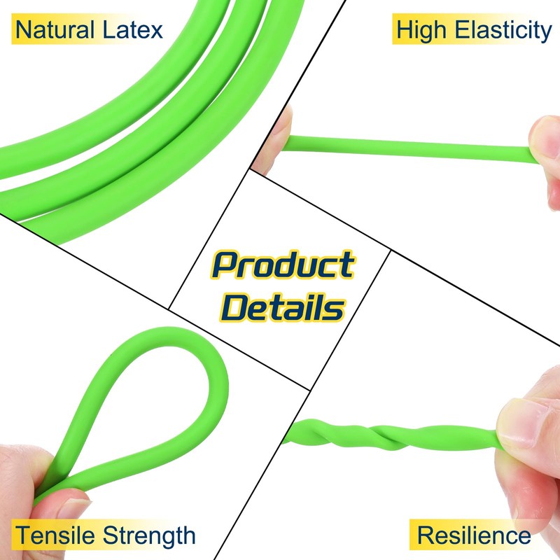 PATIKIL 26 Ft(8M) Fluorescent Green Latex Rubber Tubing, 1/16"(2mm) ID