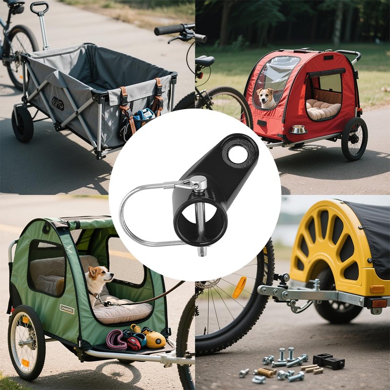 Bike Trailer Hitch Connector, Stable Metal Bicycle Tow Coupler Attachment