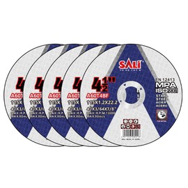 SALI 5 Pack Cut Off Wheel 4 1/2 Inch Cutting Wheels 4-1/2" x 3/64" x 7/8" for Metal & Stainless Steel, Angle Grinder Cutting Wheel,Cutting Discs with Aggressive Cutting