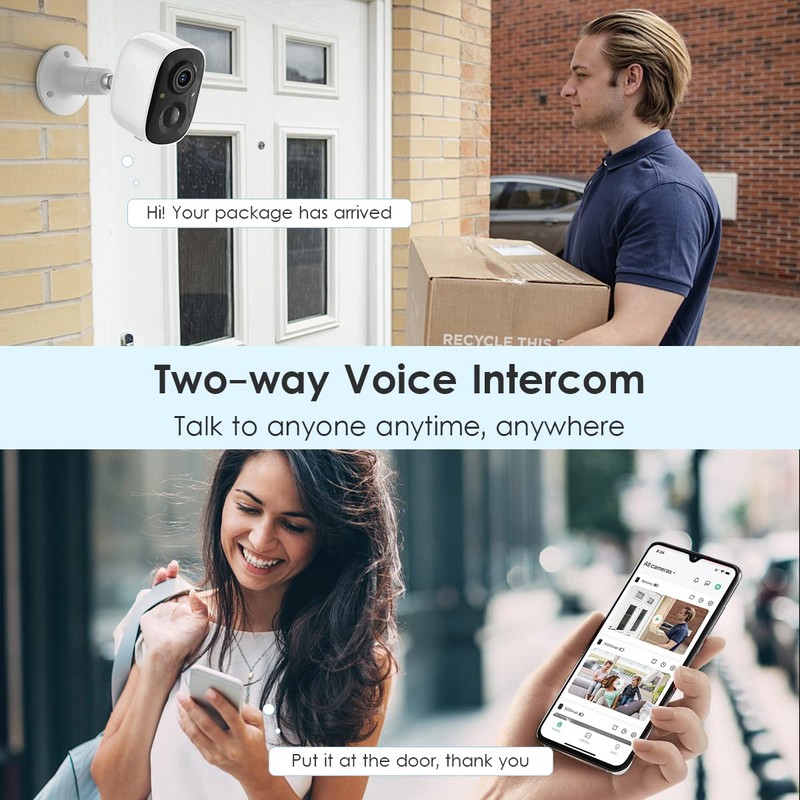 GMK Security Camera Wireless Outdoor, 2K Color Night Vision AI