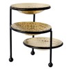 MyGift 3 Tier Jewelry Dish Organizer - Hammered Brass Plated