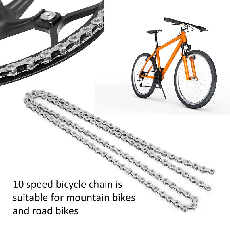 VGEBY Bicycle Chain 10 Compartments, 110 Links Reusable Bicycle Chain