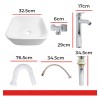 Ceramosa Kit Lavabo Ovalin + Monomando+ Contra + Cespol Baño