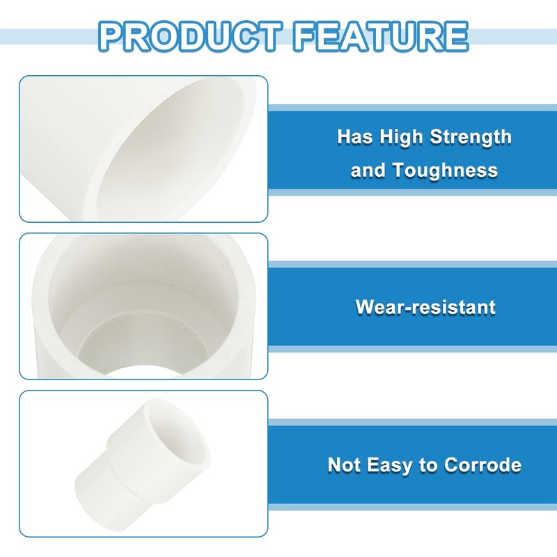sourcing map 2 Pcs UPVC Reducer Pipe Fitting, 3/4" x1/2"