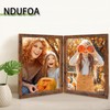8x10 Double Picture Frames Vertical Hinged Wood Bifold Photo Frame