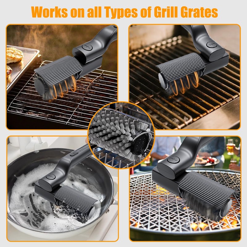 Electric Grill Brush Cordless Rechargeable BBQ Cleaner