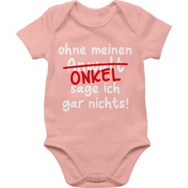 Shirtracer - Baby Bodysuit Boy Girl - Sayings - Ohne meinen Unkel sage ich gar nichts - White, 2 baby pink
