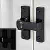 Wocoe 3 Packs Black 90/180° Barn Door Lock，Zinc Alloy Flip