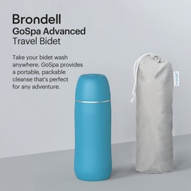 Brondell GoSpa Advanced Portable Bidet for Travel–Pop-Up Nozzle System –High-Quality Compact Bidet with Discreet Travel Bag for Convenient Storage–400mL, Blue