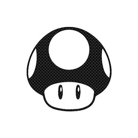 Mario Up Mushroom Sticker Vinyl Decal Notebook Car Window Laptop 4" x 4" (Carbon Fiber)