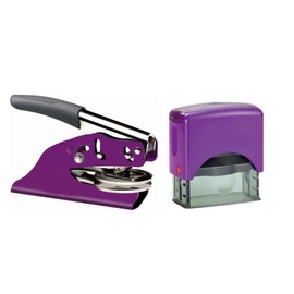 Hubco Premium Purple Notary Seal Embosser and Hubco Purple S-844 Self Inking Notary Stamp - Maryland