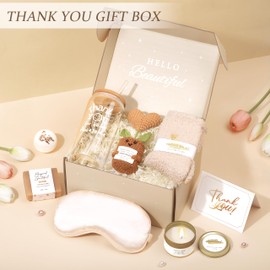 Thank You Gifts for Women, Teacher Appreciation Gifts, Employee Appreciation Gift, Get Well Care Package Gift Basket for Coworker Employees Teachers Nurse Boss Friend Mom with Awesome Glass Cup 16oz